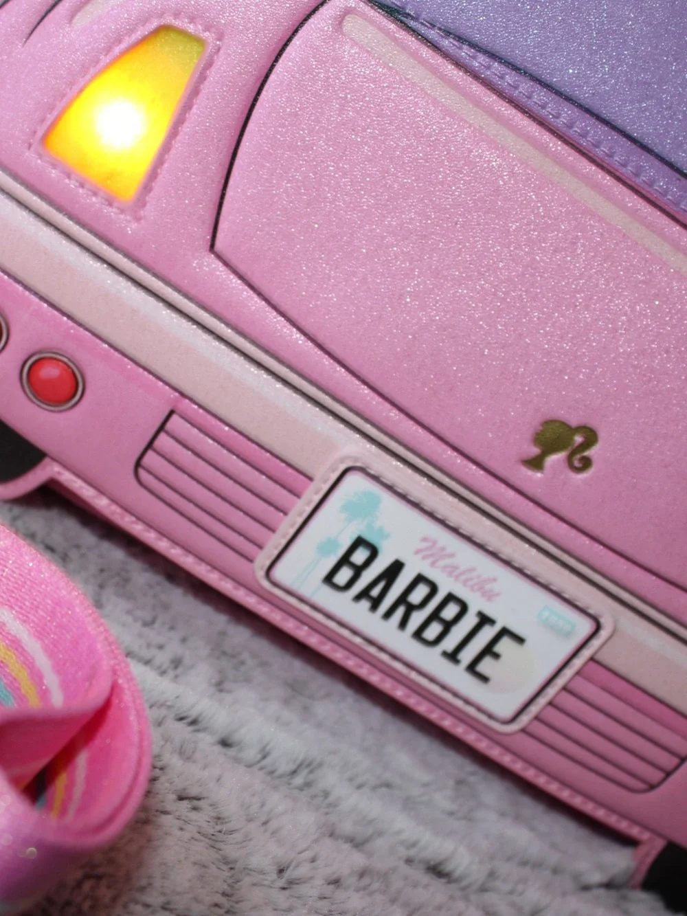 Loungefly Pink Barbie Corvette Car Crossbody with Aqua Windshield